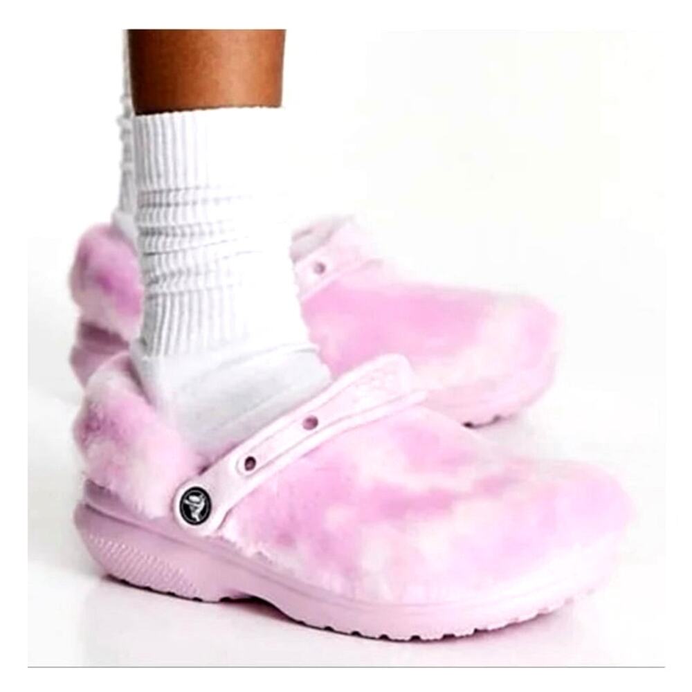 Crocs Classic Fur Sure Clogs faux-fur tie dye color: Ballerina Pink sold out!